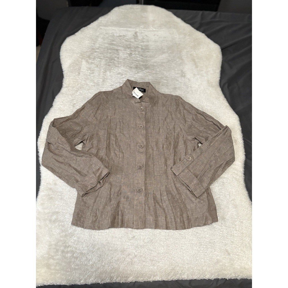 New Russell Kemp New York Button Down Linen Blend Shirt‎ Size 1X Plus